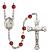 Saint Dymphna Engravable Rosary with Ruby Beads