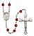 Saint Francis de Sales Engravable Rosary with Ruby Beads