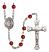 San Francis Engravable Rosary with Ruby Beads