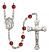 Saint Gabriel the Archangel Engravable Rosary with Ruby Beads