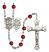 Saint George and EMT Rosary with Ruby Beads