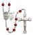 Saint George and Nat'l Guard Rosary with Ruby Beads