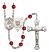 Saint Joan of Arc and Coast Guard Rosary with Ruby Beads