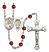 Saint Joan of Arc and Nat'l Guard Rosary with Ruby Beads