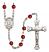 Saint John Bosco Engravable Rosary with Ruby Beads