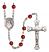 San Jose Engravable Rosary with Ruby Beads