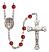 San Judas Engravable Rosary with Ruby Beads