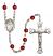 Saint Maria Faustina Engravable Rosary with Ruby Beads