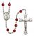 Saint Peter the Apostle Engravable Rosary with Ruby Beads