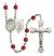 Scapular Engravable Rosary with Ruby Beads