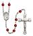 Saint Vincent de Paul Engravable Rosary with Ruby Beads