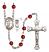 Saint Christopher and Volleyball Rosary with Ruby Beads