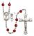 Saint Christopher and Cheerleading Rosary with Ruby Beads