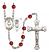 Saint Christopher and Dance Rosary with Ruby Beads