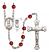 Saint Christopher and Lacrosse Rosary with Ruby Beads