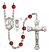 Saint Christopher and Track & Field Rosary with Ruby Beads