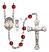 Saint Christopher and Golf Rosary with Ruby Beads