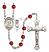 Saint Christopher and Soccer Rosary with Ruby Beads