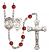 Saint Sebastian and Football Rosary with Ruby Beads