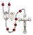 Saint Sebastian and Golf Rosary with Ruby Beads