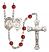 Saint Sebastian and Basketball Rosary with Ruby Beads