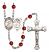 Saint Sebastian and Soccer Rosary with Ruby Beads