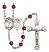 Saint Sebastian and Cheerleading Rosary with Ruby Beads