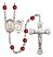 Saint Sebastian and Gymnastics Rosary with Ruby Beads