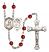 Saint Sebastian and Track & Field Rosary with Ruby Beads