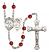 Saint Sebastian and Field Hockey Rosary with Ruby Beads