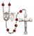 Saint Sebastian and Softball Rosary with Ruby Beads