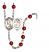 Saint Sebastian and Rugby Rosary with Ruby Beads