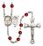 Saint Sebastian and Fishing Rosary with Ruby Beads