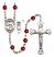 Saint Christopher and Field Hockey Rosary with Ruby Beads