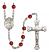 Saint Gertrude of Nivelles Engravable Rosary with Ruby Beads