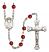 Saint Dominic Savio Engravable Rosary with Ruby Beads