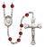 Saint Eugene de Mazenod Engravable Rosary with Ruby Beads