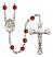 Saint Lidwina of Schiedam Engravable Rosary with Ruby Beads