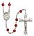 Saint Pius X Engravable Rosary with Ruby Beads