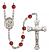 Saint Meinrad of Einsiedeln Engravable Rosary with Ruby Beads