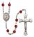 Corazon Inmaculado de Maria Engravable Rosary with Ruby Beads