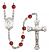 Saint Columbkille Engravable Rosary with Ruby Beads