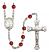 Saint Jeanne Chezard de Matel Engravable Rosary with Ruby Beads