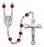 Saint Theodore Stratelates Engravable Rosary with Ruby Beads