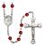 Saint Margaret Mary Alacoque Engravable Rosary with Ruby Beads