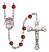 Saint Fabian Engravable Rosary with Ruby Beads