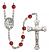 Guardian Angel with Children Engravable Rosary with Ruby Beads