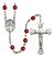 Guardian Angel Protector Engravable Rosary with Ruby Beads