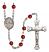 Saint Medard of Noyon Engravable Rosary with Ruby Beads