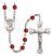 Saint Pius X Engravable Rosary with Ruby Beads